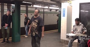 Man Singing On The Subway Doesn't Appear To Look Like Much But He'll Amaze You With This Familiar Tune