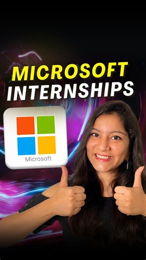 Shweta Arora on Instagram: "🚨 Microsoft Internships Alert! 🚨 ✨ Multiple internship opportunities announced by Microsoft in: • 🔬 Research • ⚙️ Operations • 📊 Data Science • 💻 Software / Tech 🎓 Who can apply? • Bachelors students • Freshers • ❌ No work experience required ⏳ Important: Applications may close very soon 👇 Want the application link? 💬 Comment “LINK” and I’ll share it with you in your DMs 📩 #Internships #MicrosoftInternship #FreshersJobs #TechCareers #StudentOpportunities"