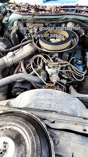 free 1979 mercury cougar xr7 starts after 23 years. #viralvideo #automobile #barnfind #mechanic