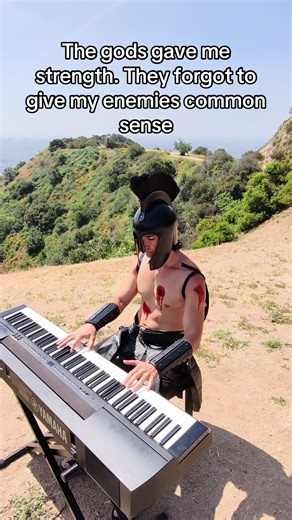 The gods gave me strength. They forgot to give my enemies common sense #piano #cinematic #cosplay #spartan #fyp