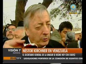 Visión Siete: Néstor Kirchner viaja a Venezuela