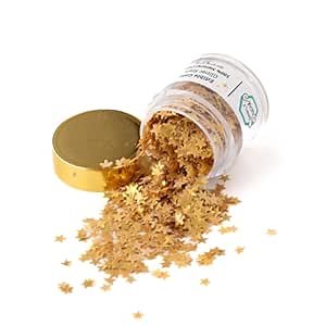 Dye-Free Edible Glitter Stars - Vegan, Gluten-Free & Non-Toxic | Perfect for Cakes, Cupcakes, Drinks & Desserts by Simply Sucré (Gold, 2 Grams)