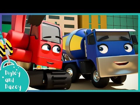 🚧 Kids Colour MIXER 🚜 | Digley and Dazey | Kids Construction Truck Cartoons