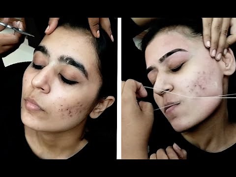 Full face threading | Thick to thin eyebrows | Facial hair removal
