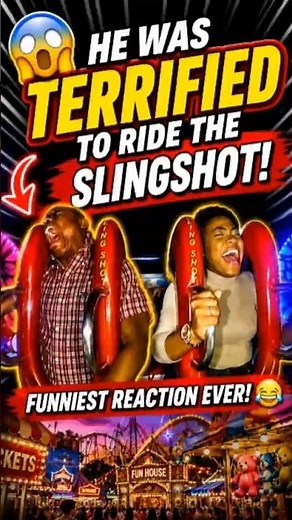 😱 He Was TERRIFIED to Ride the Slingshot! | Funniest Reaction Ever!