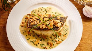 14K views · 336 reactions | Crispy skin fish almondine with cream sherry sauce and crunchy almonds. GET RECIPE HERE: www.recipe30.com/crispy-skin-fish-almondine.html/ | Recipe30 | Facebook