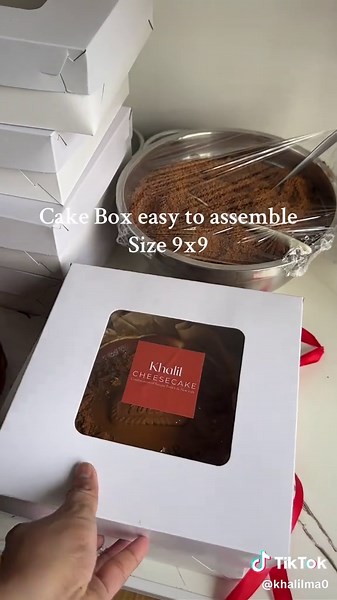 Easy to Assemble 9x9 Cake Box for Cheesecake