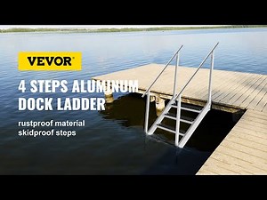 VEVOR Boat Dock Ladder 4 Steps Aluminum Dock Ladder Pontoon Dock Ladder Dock Stairs