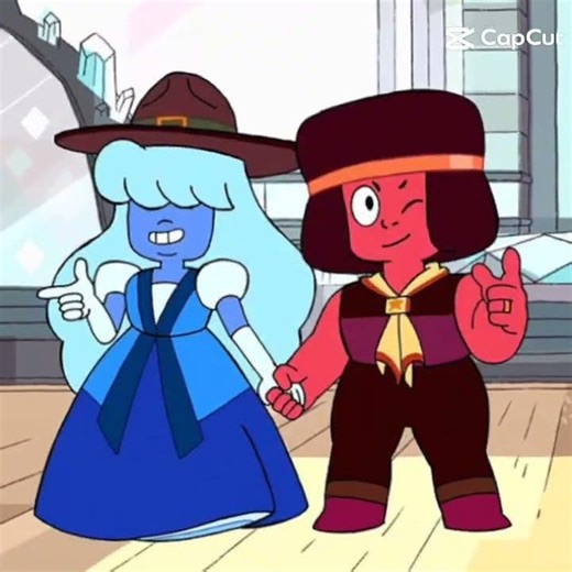 It my treend iss STEVEN UNIVERSE Ruby eand safira💙+❤️=💜