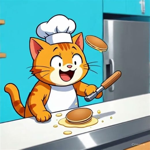 Chef Cat’s Pancake Chaos! | Funny Cartoon Cat Cooking Short