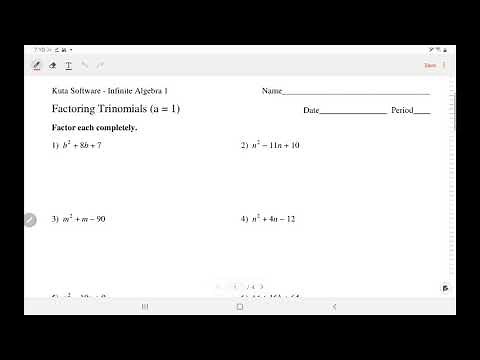 Kuta Software - Algebra 1: Factoring trinomials (part 1) | IngWan Steiner
