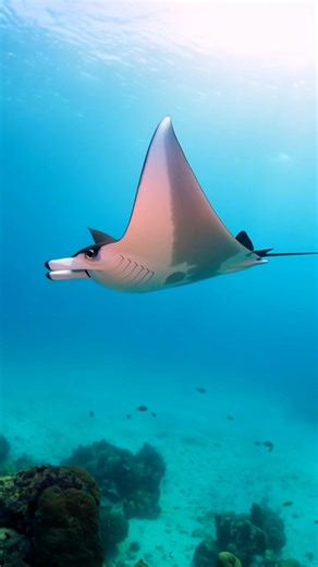 There is a special manta ray in the ocean near Australia, and it is known as the only pink manta ray in the world. This unique manta ray has been given the nickname Inspector Clouseau, inspired by a funny character from movies. Unlike other manta rays, which are usually dark in color, Inspector Clouseau stands out with its beautiful pink color. This unusual color happens because of a genetic change called erythrism. Erythrism is a rare condition that can cause animals to have red or pink colorin