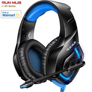 RUNMUS Gaming Headset with 7.1 Surround Sound, PS4 Headset with Mic & LED Light, Noise Canceling Xbox One Headset, Compatible with PS4, PS5, Xbox One, PC Laptop, Mac