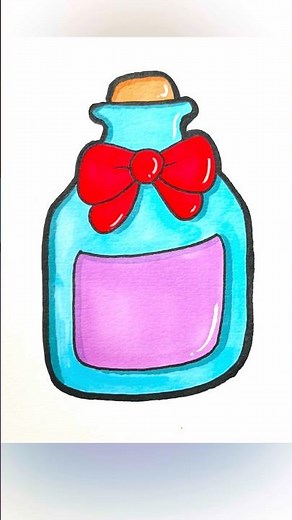 How to draw a magic potion bottle | fun easy drawing for kids #stepbystep #simple #artforkids #cute