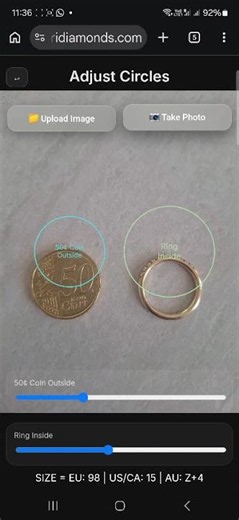 How to Measure Your Ring Size Online with a Coin | Free Ring Sizer