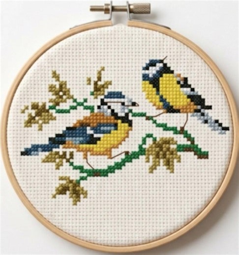 Birds - Mini Cross-stitch, Cross Stitch Pattern – Floral Bird Design (PDF) - Etsy