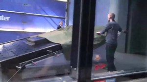 The ultimate air and water resistance test? Let's have a look at the VELUX wind tunnel and see what happens if one of our colleagues doesn't get out ;-) Learn more on how we ensure top quality: http://ow.ly/IvP2N | VELUX