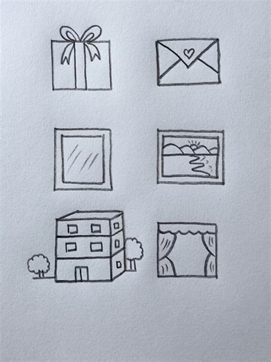 Simple Square Drawing Ideas | Easy Small Sketches #drawing #pencildrawing #art #easydrawing