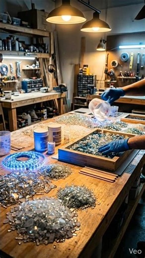 👉 I Turned Broken Glass Into a Glowing Table 🤯