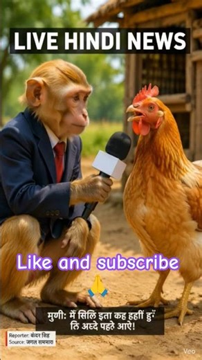 monkey report with murgi #aivideo #funnyvideo #viralaivideo #4kstatus