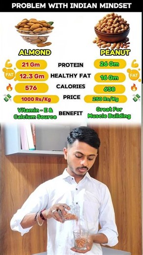 Almond vs Peanut Comparison | Peanut have more protein | peanut more important compair to almond