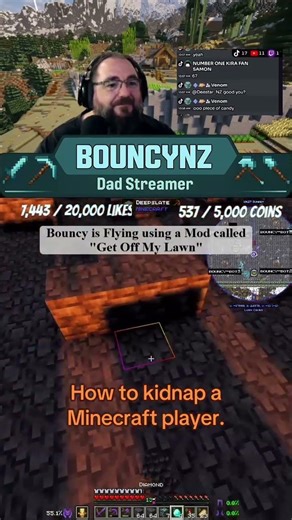 How to kidnap a Minecraft player. #dadgamer #minecraft #bouncynz