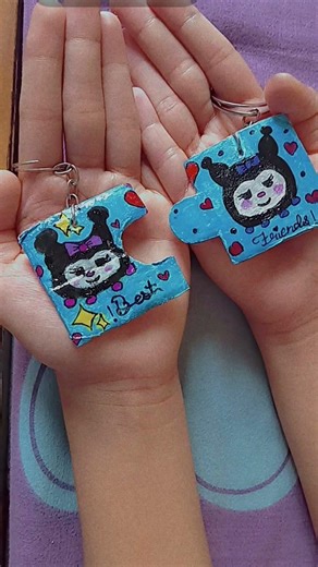 cute block keychains for besties 🤌🏻🌸💞🌹❤️ #smallyoutuber #art