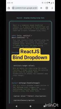 reactjs bind Dropdown#reactjs #frontend #webdevelopment #coding #javascript #programming #devlife