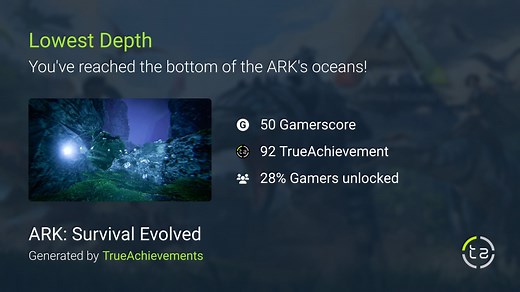 Lowest Depth achievement in ARK: Survival Evolved