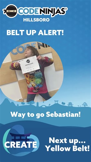 📣 𝗕𝗘𝗟𝗧 𝗨𝗣 𝗔𝗟𝗘𝗥𝗧!📣 Sebastian has completed his ⬜𝗪𝗛𝗜𝗧𝗘 𝗕𝗘𝗟𝗧⬜ and is on his way to his 🟨𝗬𝗘𝗟𝗟𝗢𝗪 𝗕𝗘𝗟𝗧🟨! Sebastian really proved himself throughout White Belt, he successfully tested ahead in 5 levels! 𝗛𝗜-𝗬𝗔!