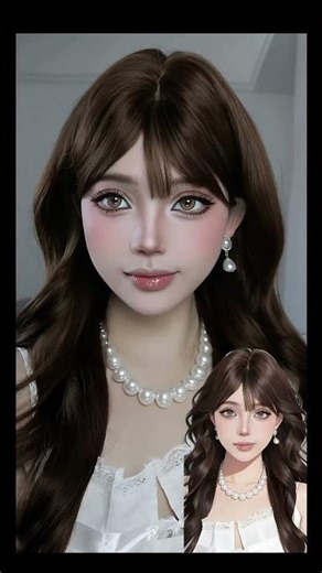 I won t give up drawing myself with a comic face #Makeup imitation#Makeup change