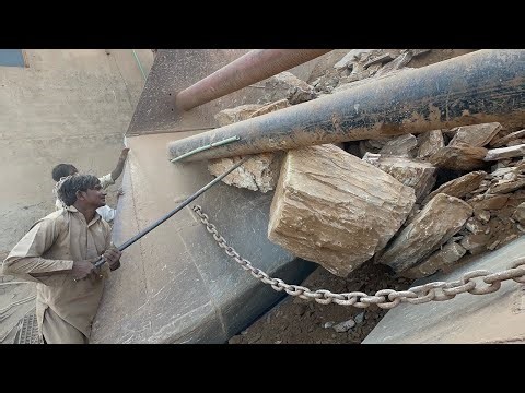 “Huge Stones Jammed in Hopper | Real Stone Crushing Machine Action | RockCrushing