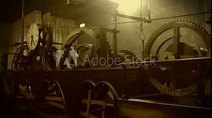 Archival video of mechanical clock in operation, invention of timekeeping device