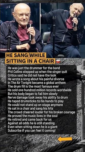 Phil Collins Performed Sitting Down Due To Health
