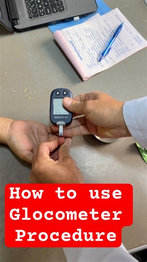 How to use Glucometer procedure.#youtubeshorts #shortvideo #skills #nursing #bloodtest #sugartest
