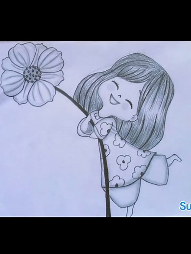Cute Flower Girl Drawing Tutorial