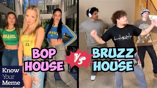 10K views · 40 reactions | Controversial content house, Bop House has inspired a parody content house called Bruzz House, and now the two are at war... | Know Your Meme | Facebook