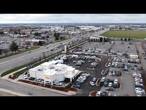 Aerial shots of Meridian's In-N-Out grand opening