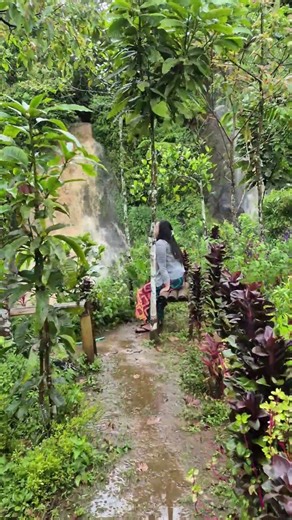 house with a very beautiful waterfall view