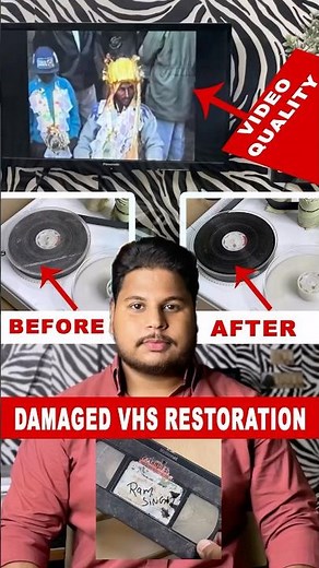 Damaged VHS VCR Tapes Restoration #youtube #shorts #youtubeshorts