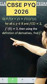 Q) If 𝑓(𝑥+𝑦)=𝑓(𝑥)𝑓(𝑦) for all 𝑥,𝑦∈R and 𝑓(5)=2, 𝑓^′ (0)=3, then using thedefinition of