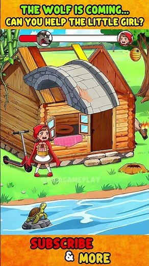 🐺 The wolf is here...Can you help Little Red Riding Hood? #games #gameplay #funny