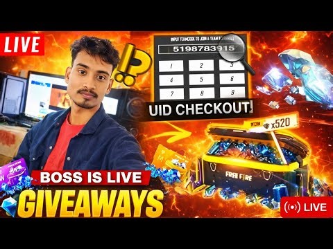 🔴Free Fire Live with BOSS IS LIVE 🔥||FF ID Checkout || Guild Test ➕ Giveaway✊||#fflive #shorts