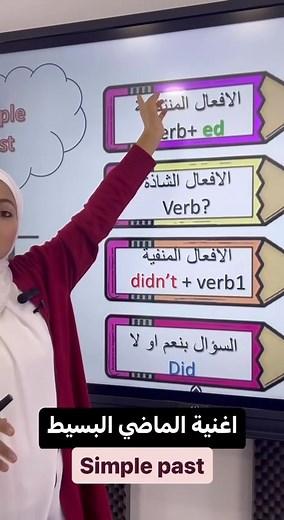 27K views · 232 reactions | أغنية الماضي البسيط 朗 شرح قاعدة الـ simple past بأبسط طريقة مع مس #مجد_المحارمة  | الصف الخامس - منصة أساس | Facebook