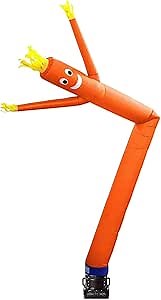 Wacky Waving Inflatable Tube Man. Arm Flailing Advertising Sky Air Puppet with Blower - 20 Feet, Orange