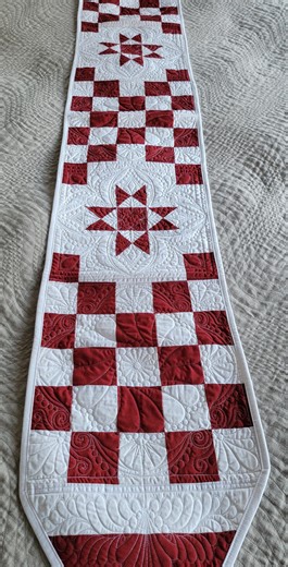 OOAK Heirloom Quilted Table Runner, Traditional Patchwork Decor ,irish Chain 14"x90" - Etsy