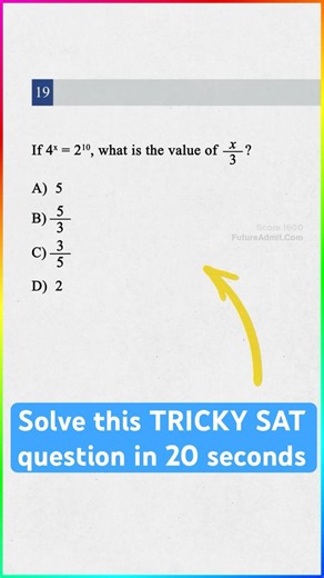 Can you solve this TRICKY SAT exponent question in 20 seconds??
