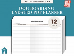 Undated Dog Boarding Planner: Kennel & Home Use (PDF) - Etsy