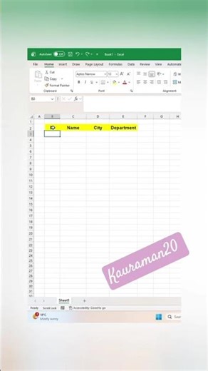 Excel Data Entry Form Kaise Banaye?#shortvideo