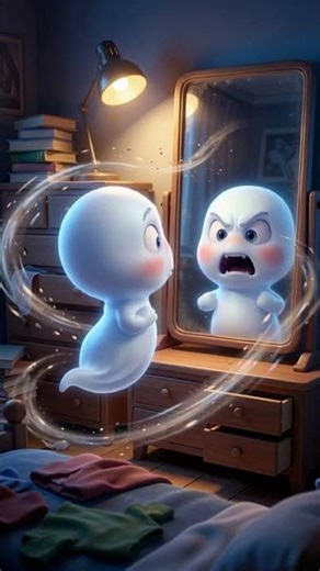 Ghost Tries to Scare a Mirror #animation #ai #funny #comedy
